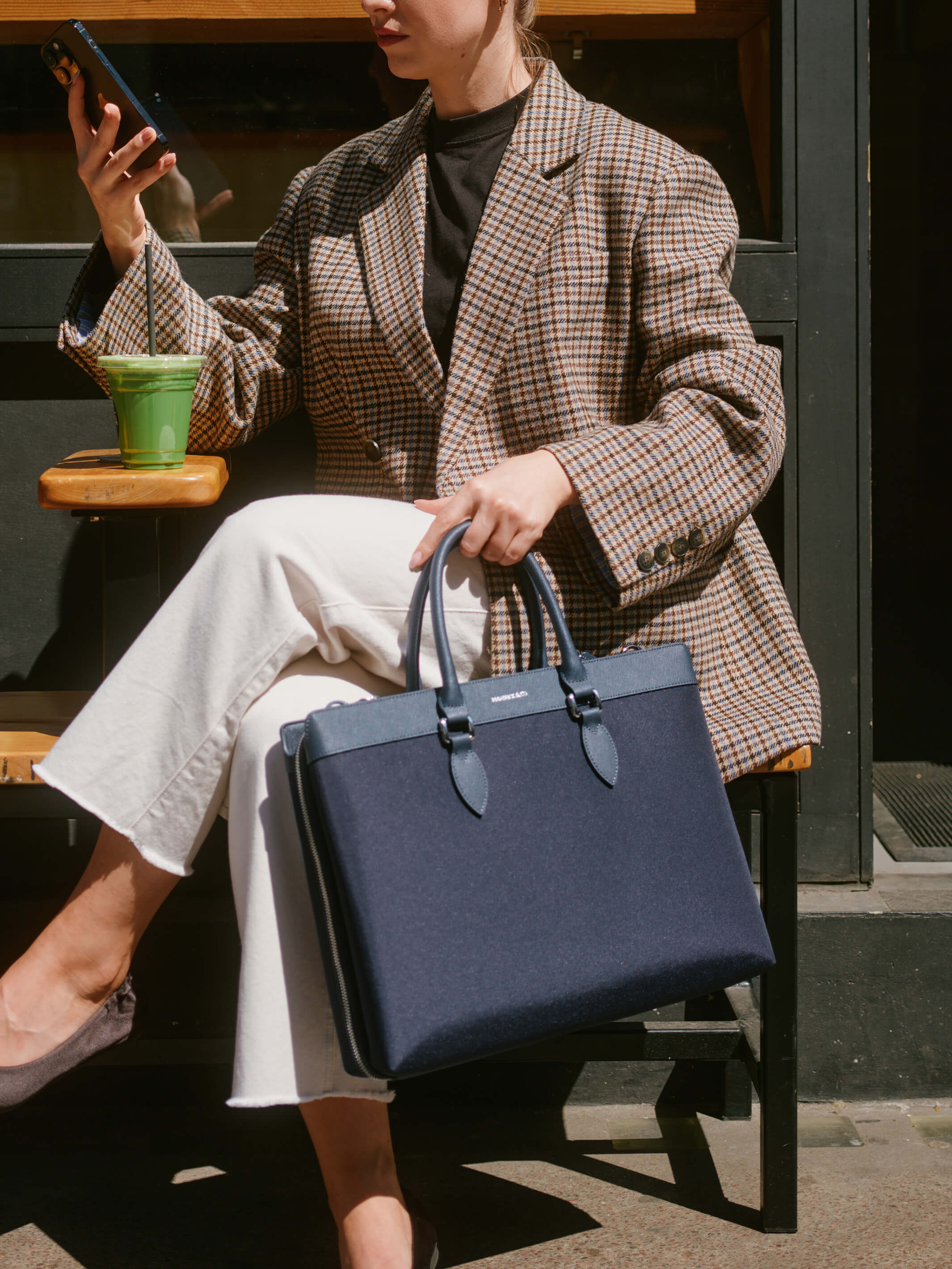 Alpha Leather Trimmed Briefcase Maverick Co alpha-leather-trimmed-briefcase-maverick-co