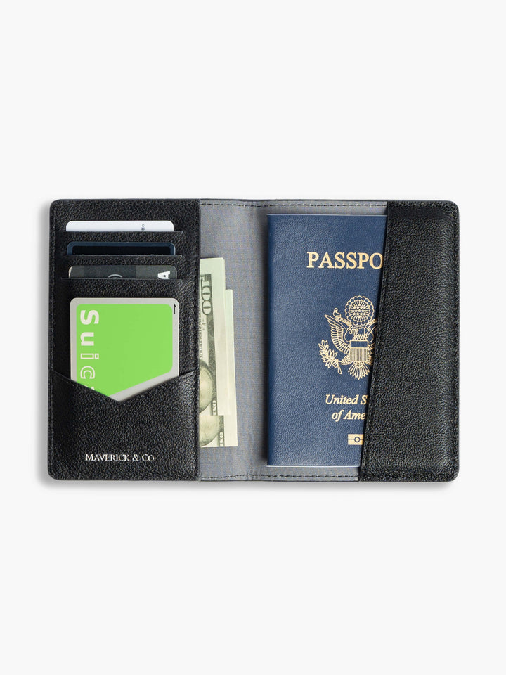 Maverick & Co. - Artis Leather Passport Holder #color_black