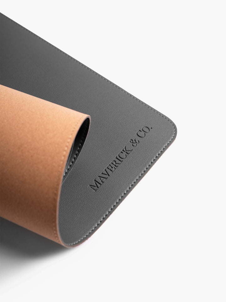 Maverick & Co. - Aspire Leather Desk Mat #color_grey