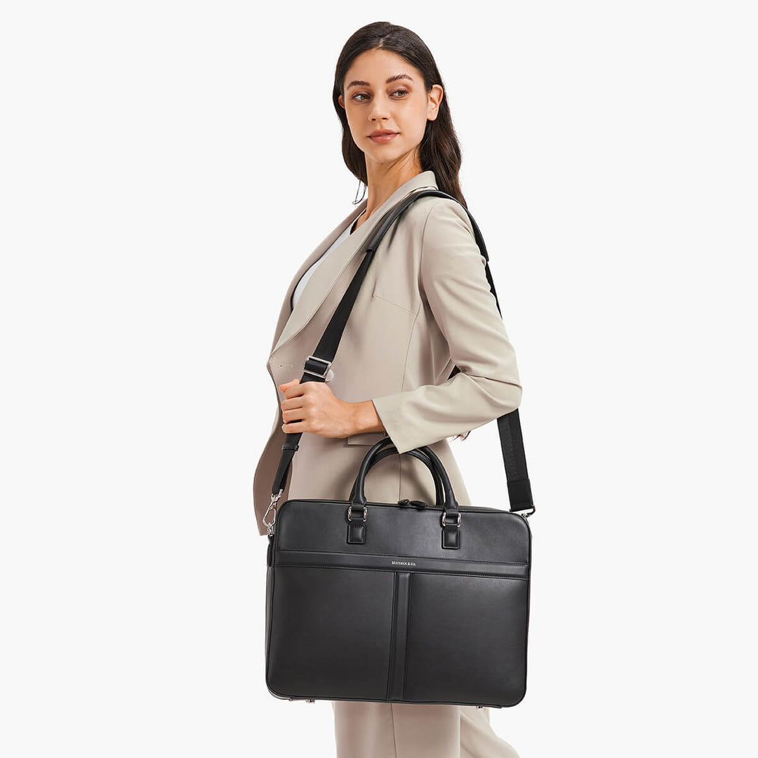 Maverick & Co. Delta Leather Briefcase crafted for professionals who value a focused and refined business look