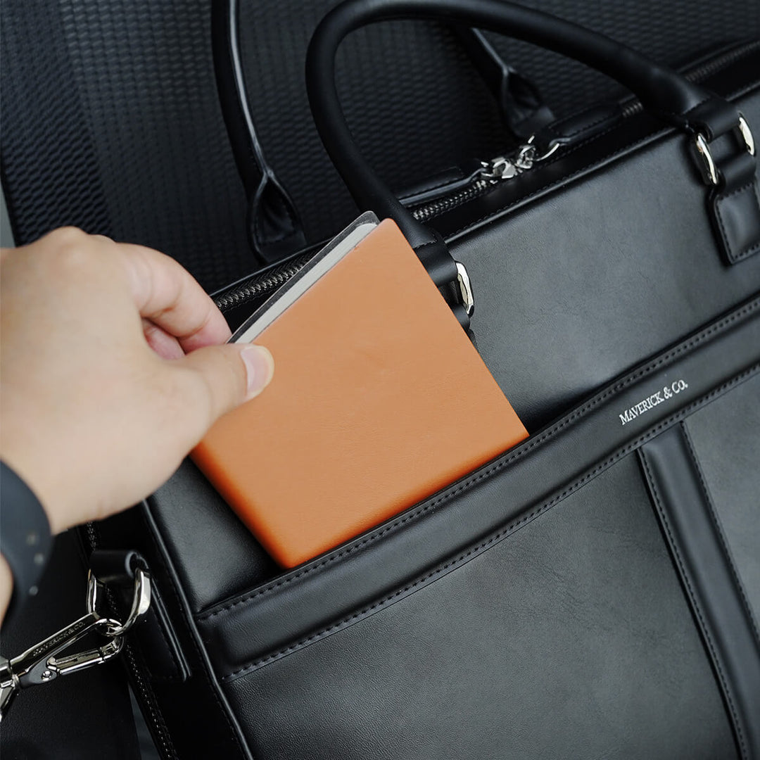 Maverick & Co. - Delta Leather Briefcase #color_black