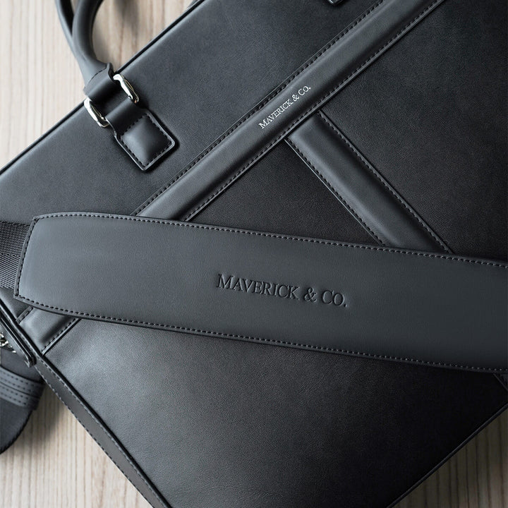 Maverick & Co. - Delta Leather Briefcase #color_black