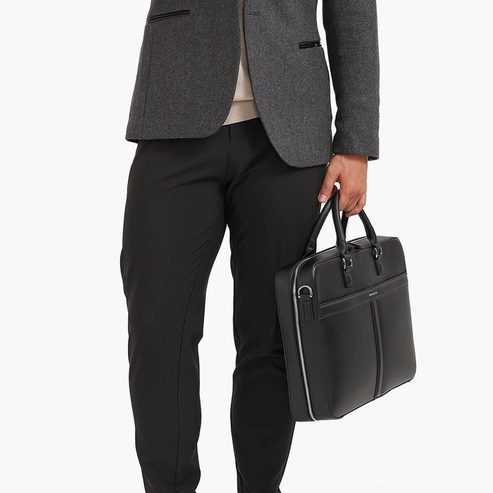 Maverick & Co. - Delta Leather Briefcase #color_black