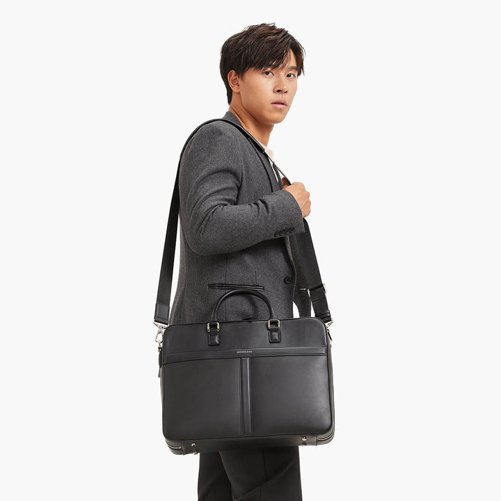 Maverick & Co. - Delta Leather Briefcase #color_black