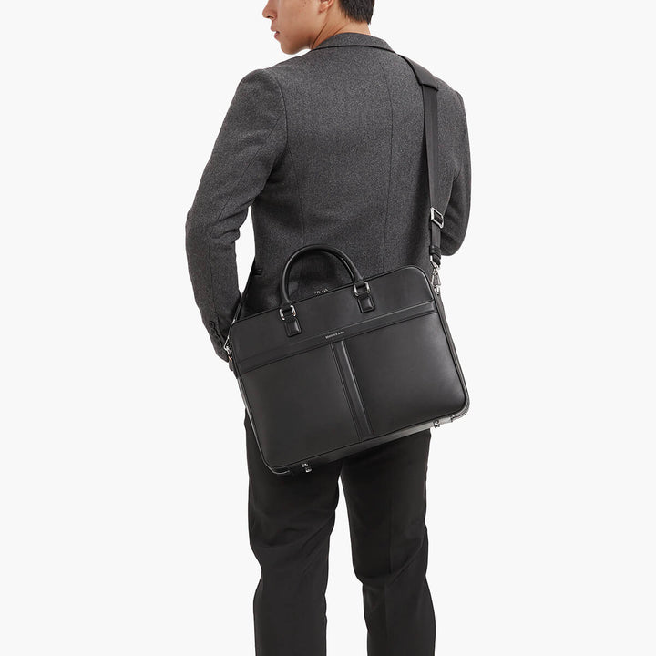Maverick & Co. - Delta Leather Briefcase #color_black