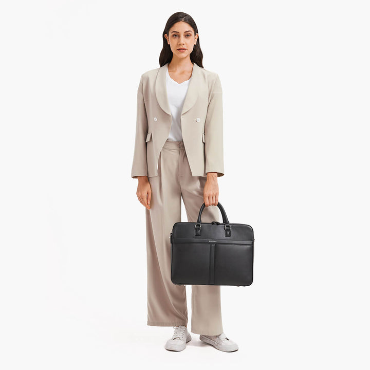 Maverick & Co. - Delta Leather Briefcase #color_black