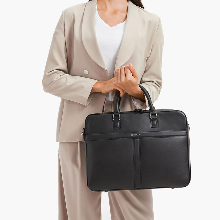 Maverick & Co. - Delta Leather Briefcase #color_black