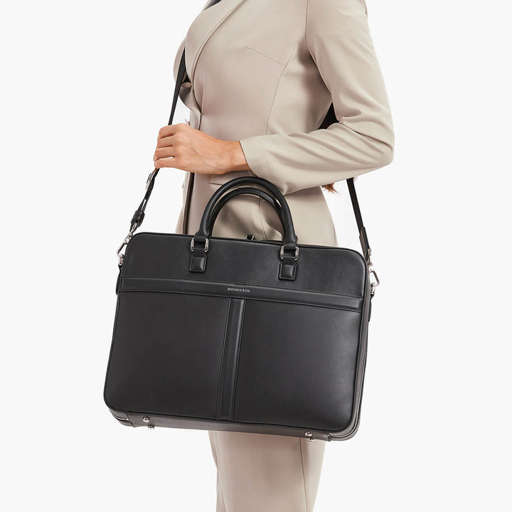 Maverick & Co. - Delta Leather Briefcase #color_black