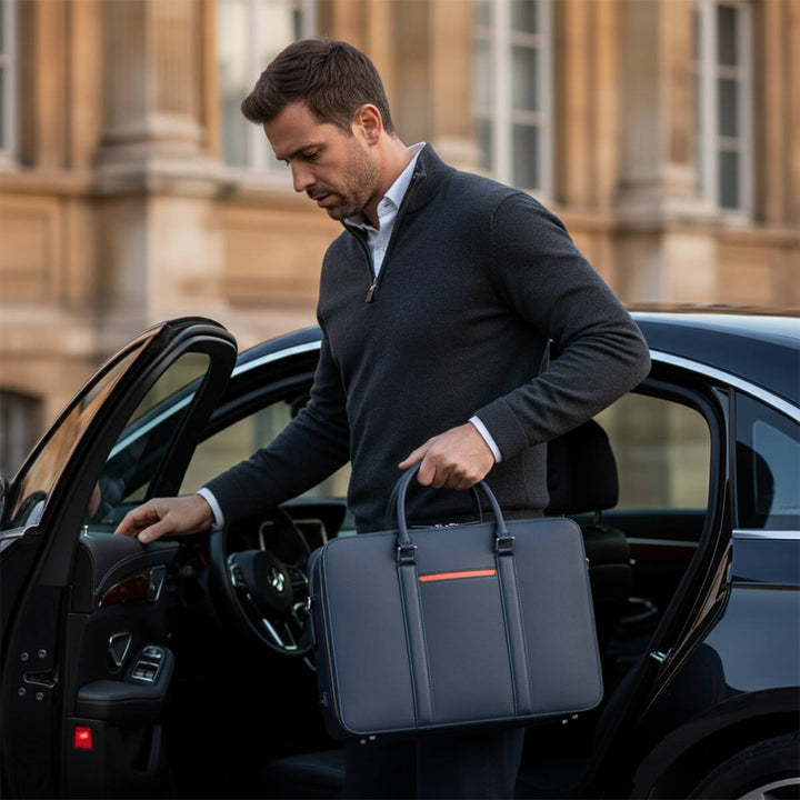 Maverick & Co. - Manhattan Double-Zip Leather Briefcase
