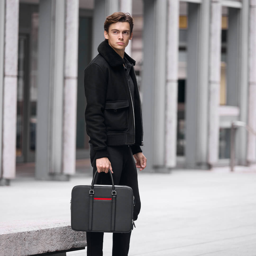 Maverick & Co. - Manhattan Double-Zip Leather Briefcase