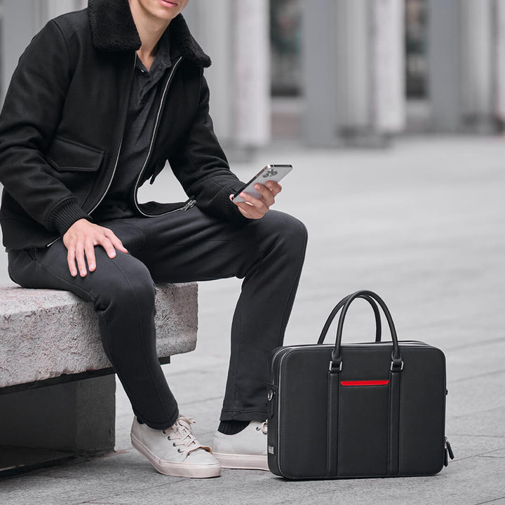 Maverick & Co. - Manhattan Double-Zip Leather Briefcase