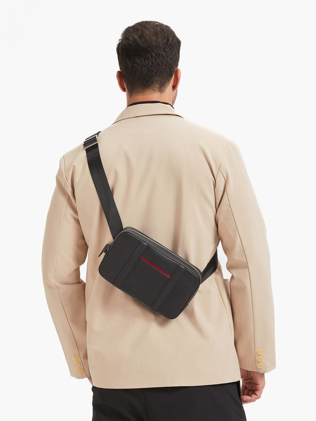 Maverick & Co. - Manhattan Leather Sling Bag #color_grey