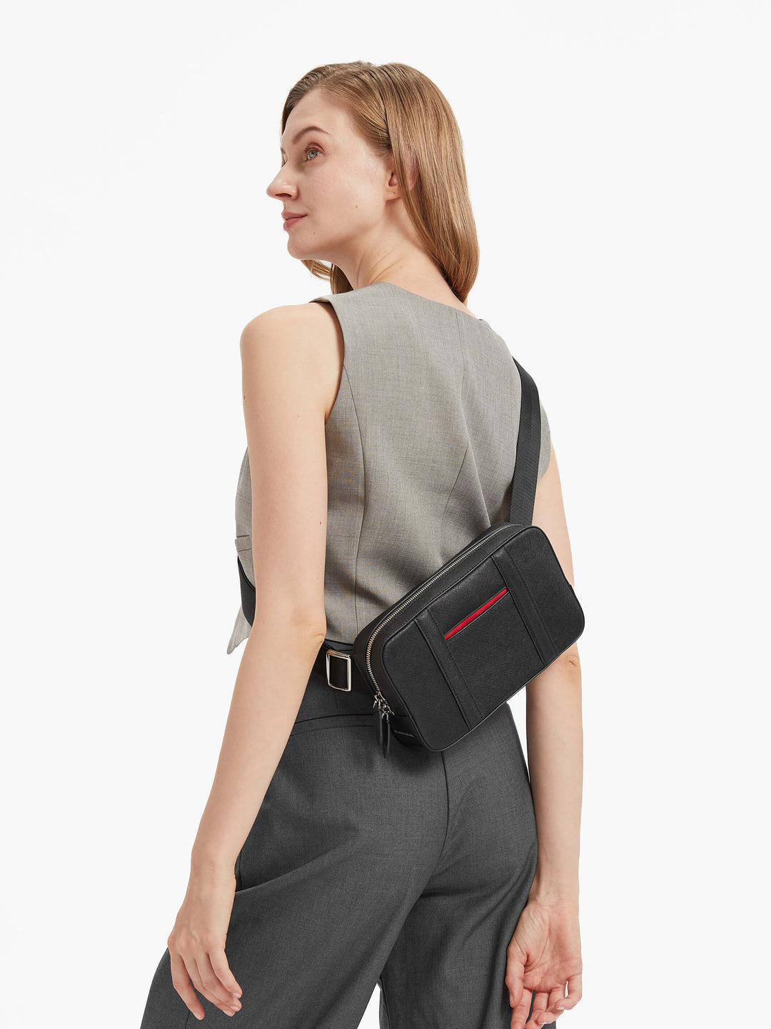 Maverick & Co. - Manhattan Leather Sling Bag #color_grey
