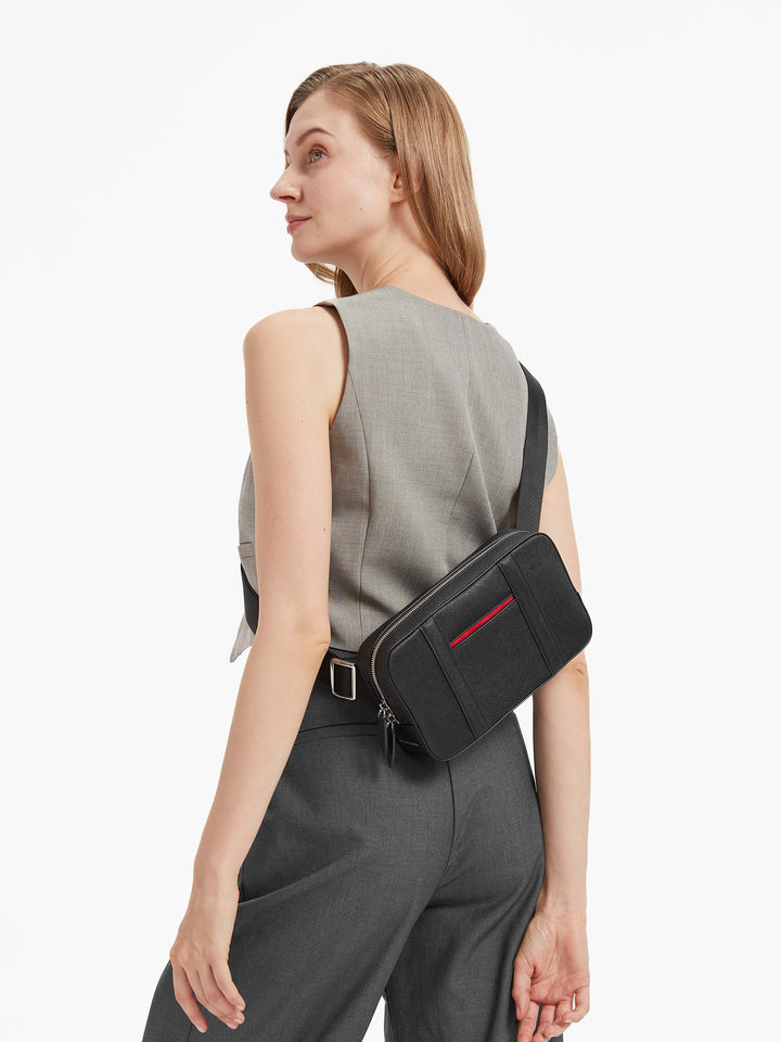 Maverick & Co. - Manhattan Leather Sling Bag #color_grey