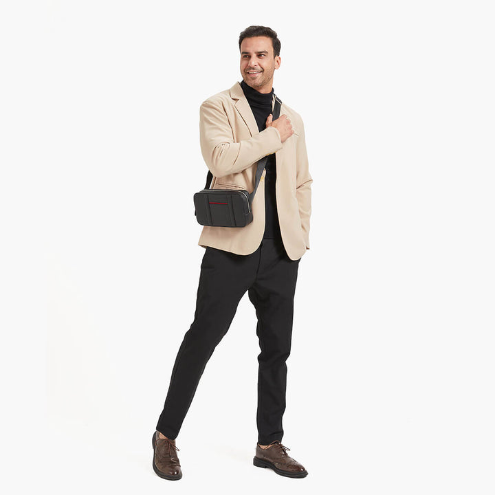 Maverick & Co. - Manhattan Leather Sling Bag #color_grey
