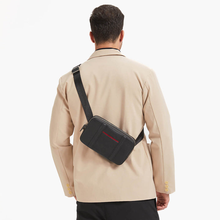 Maverick & Co. - Manhattan Leather Sling Bag #color_grey