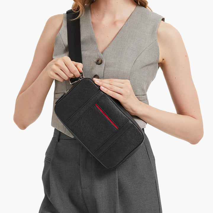 Maverick & Co. - Manhattan Leather Sling Bag #color_grey