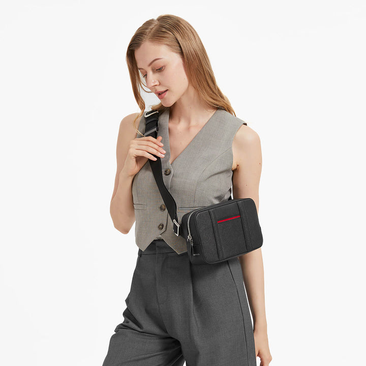 Maverick & Co. - Manhattan Leather Sling Bag #color_grey
