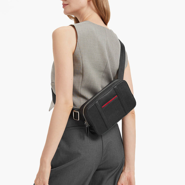 Maverick & Co. - Manhattan Leather Sling Bag #color_grey