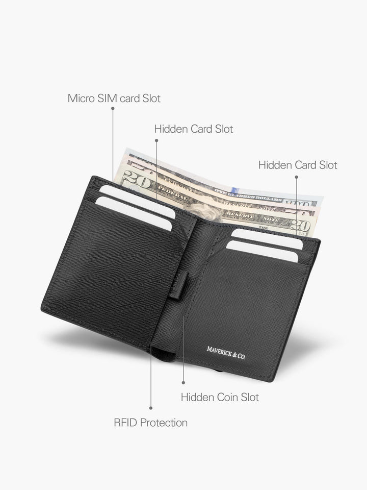 Maverick & Co. - Cosmopolitan Pocket Leather Wallet #color_all-black