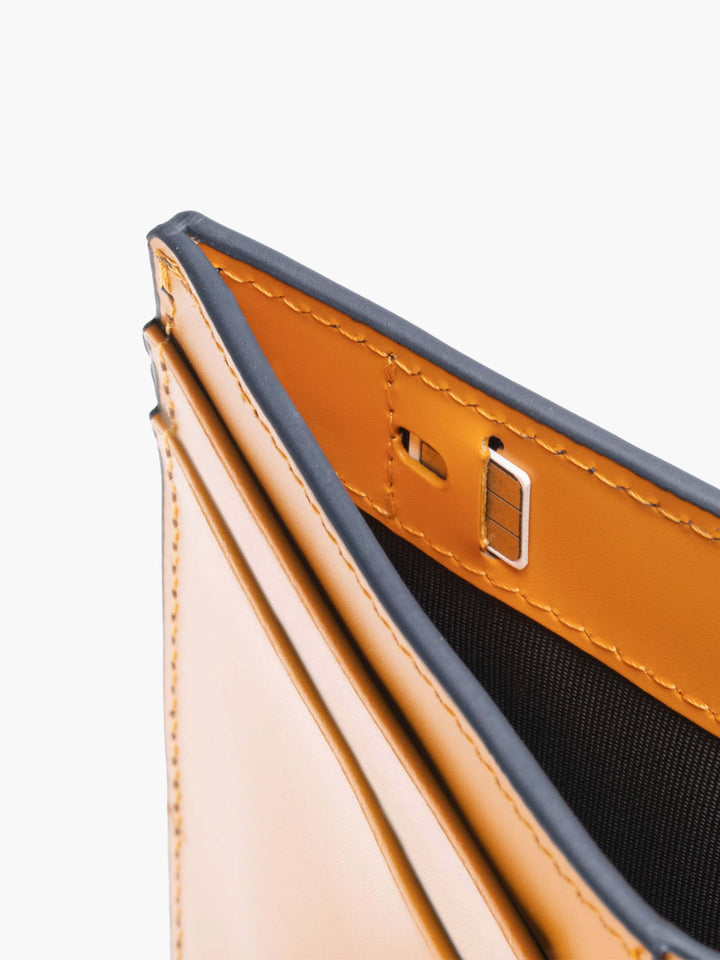 Maverick & Co. - Cosmopolitan Pocket Leather Wallet #color_navy-orange