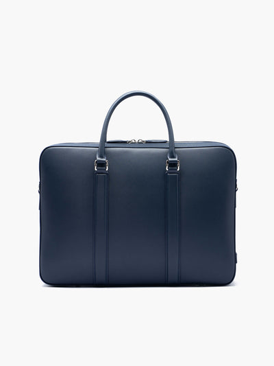 Maverick & Co. - Manhattan Deluxe Leather Briefcase #color_royal-navy