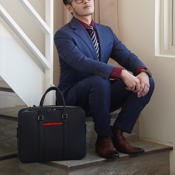 Maverick & Co. - Manhattan Double-Zip Leather Briefcase