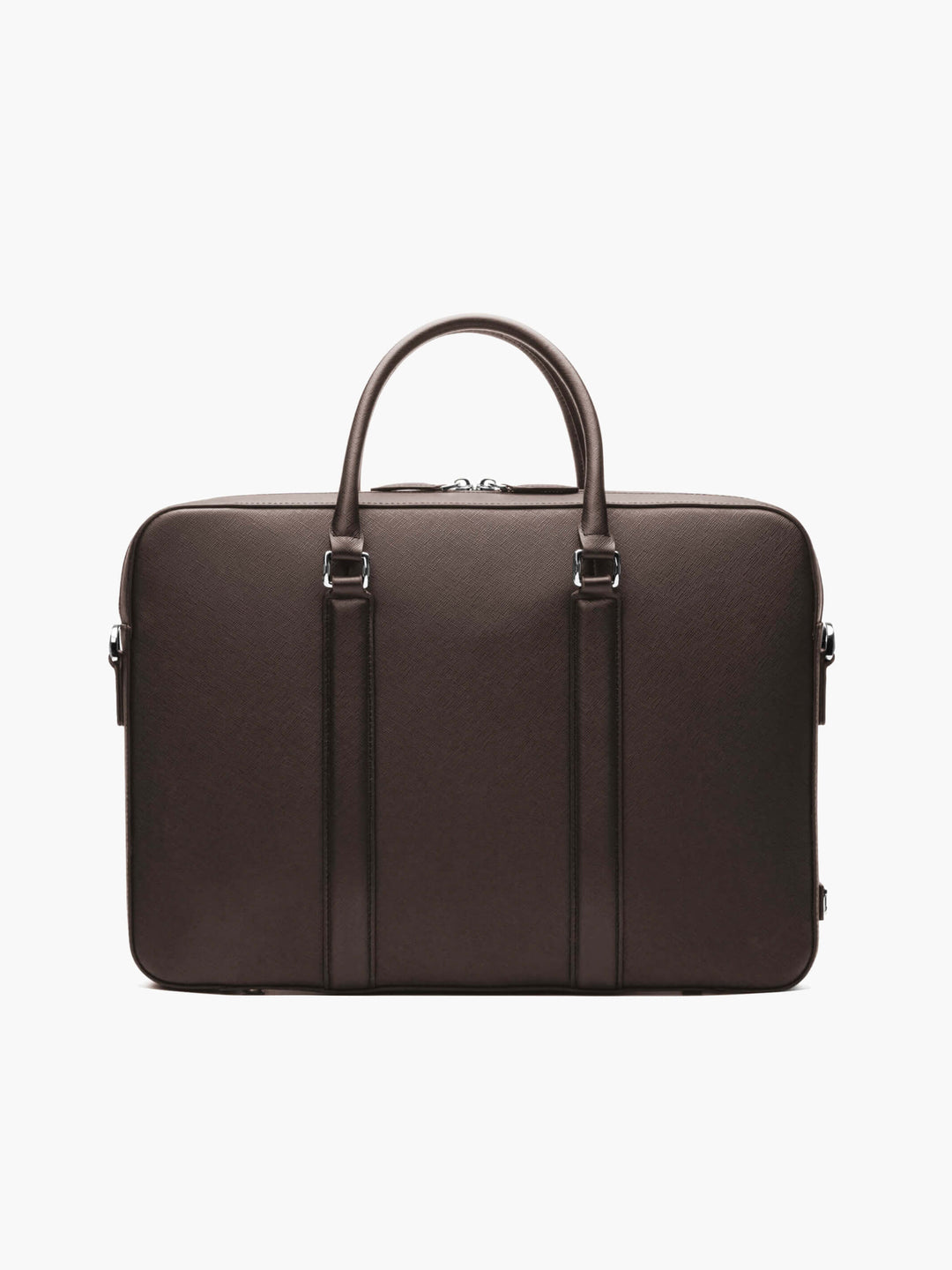 Maverick & Co. - Manhattan Leather Briefcase #color_brown-racing-red
