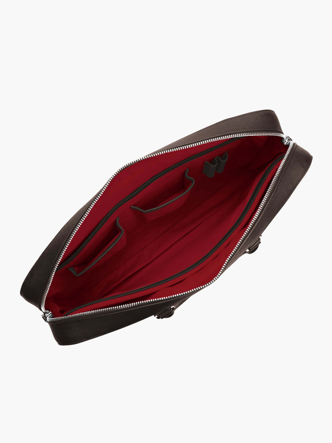 Maverick & Co. - Manhattan Leather Briefcase #color_brown-racing-red
