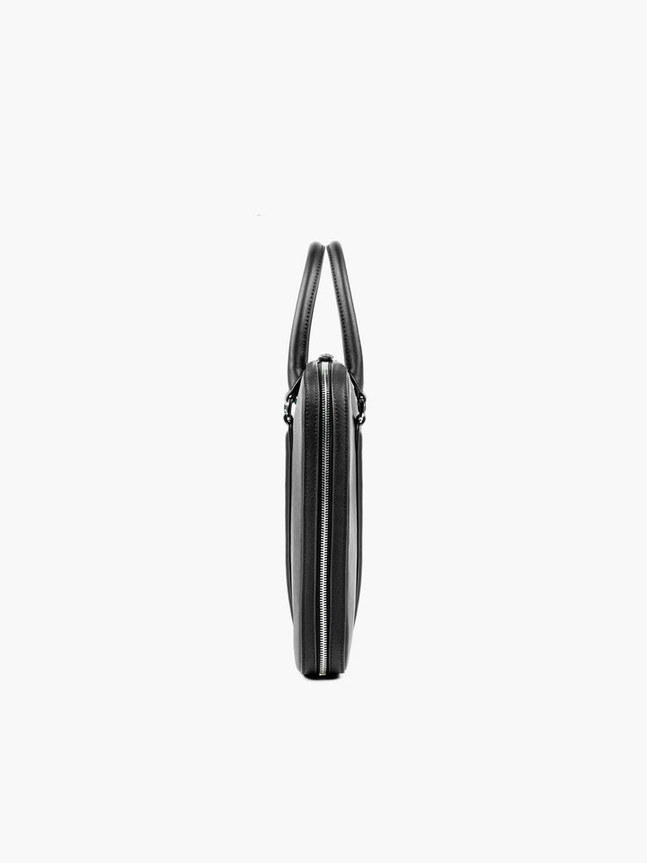 Maverick & Co. - Manhattan Slim Leather Briefcase#color_black