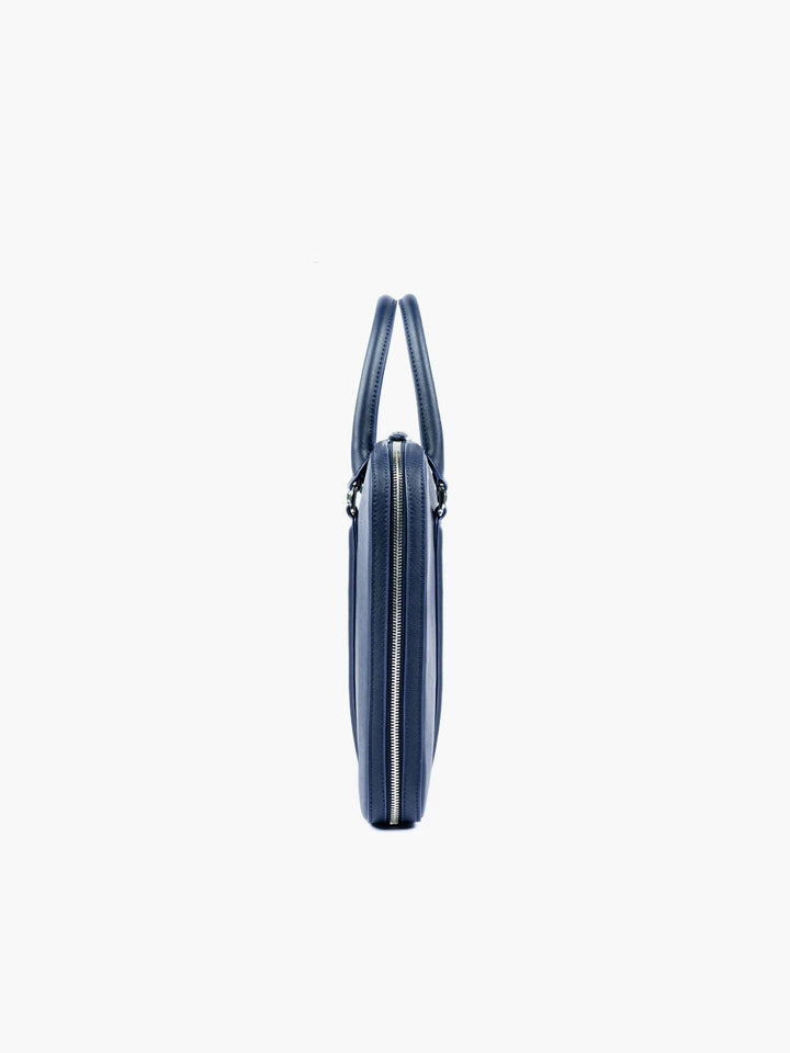 Maverick & Co. - Manhattan Slim Leather Briefcase#color_navy