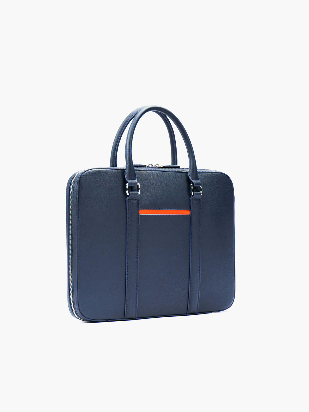 Maverick & Co. - Manhattan Slim Leather Briefcase#color_navy