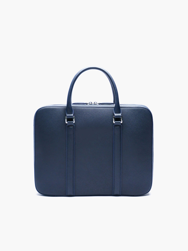Maverick & Co. - Manhattan Slim Leather Briefcase#color_navy