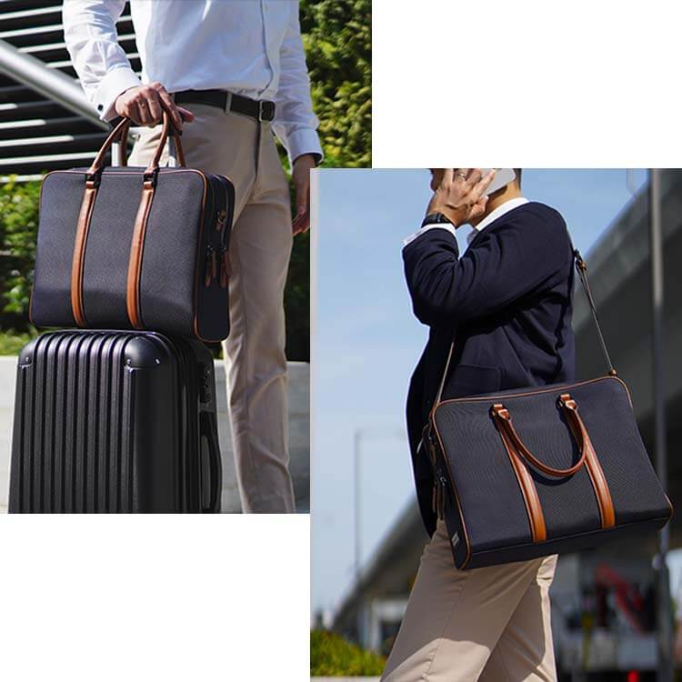 Maverick & Co. - Odyssey Double-Zip Briefcase #color_navy