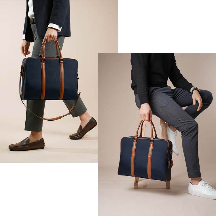 Maverick & Co. - Odyssey Double-Zip Briefcase #color_navy