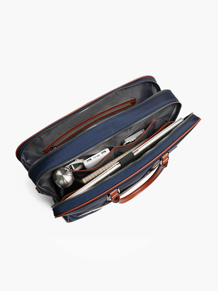 Maverick & Co. - Odyssey Double-Zip Briefcase #color_navy