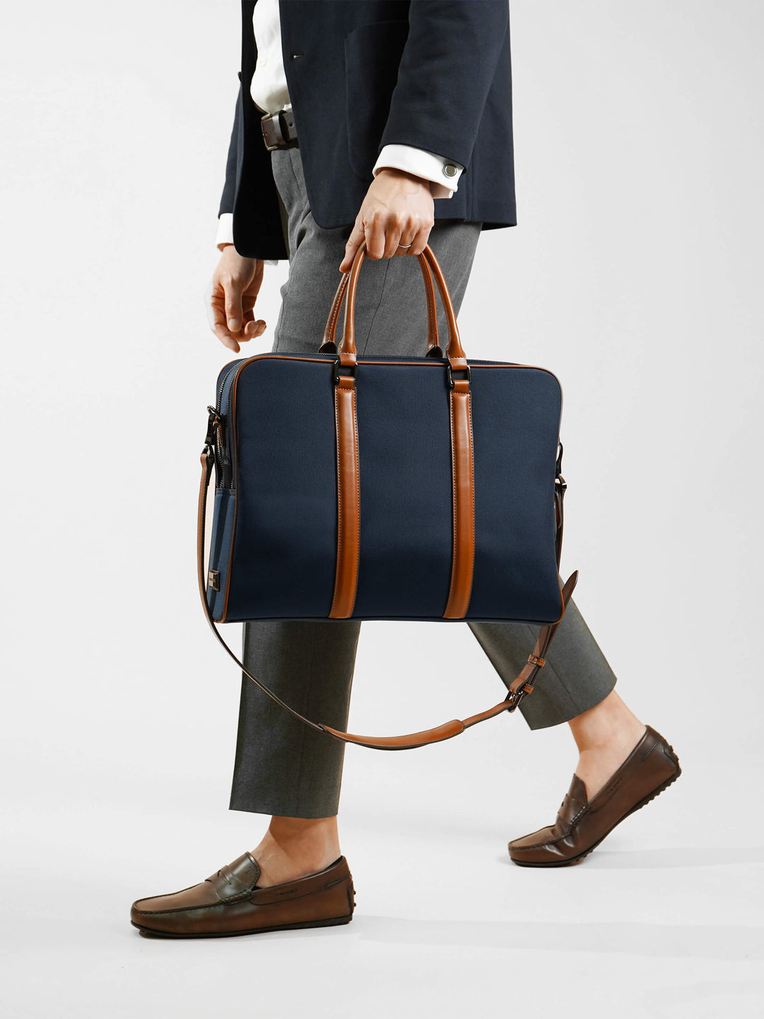 Maverick & Co. - Odyssey Double-Zip Briefcase #color_navy