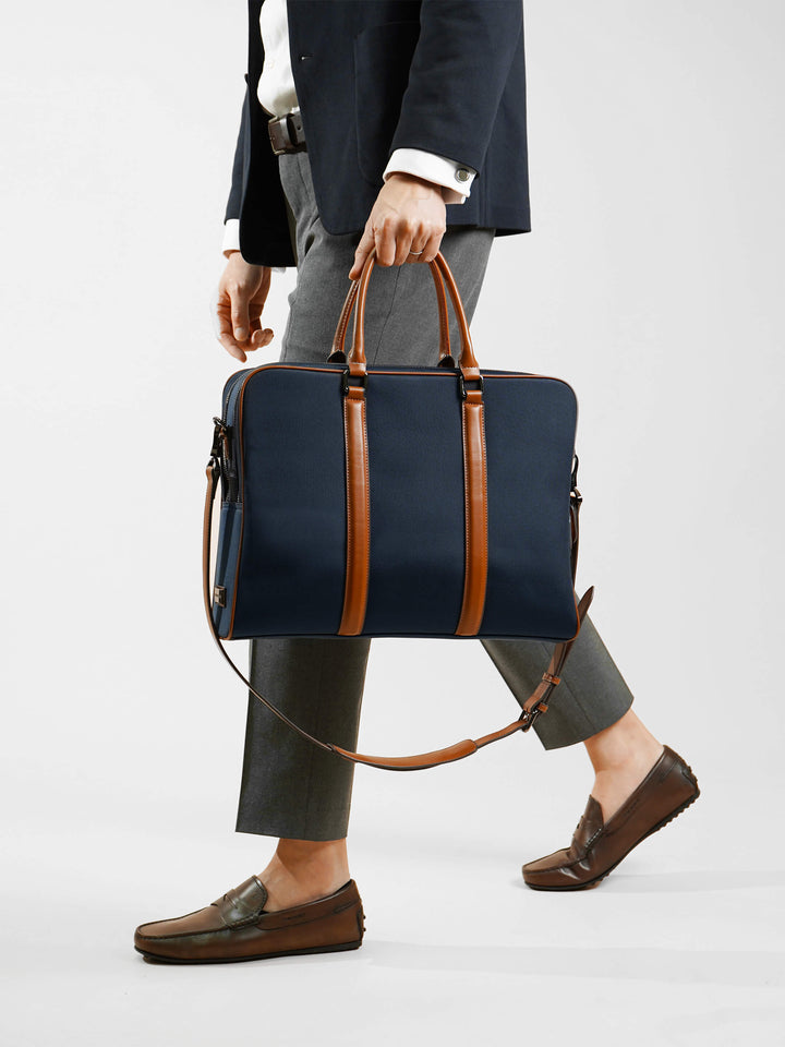 Maverick & Co. - Odyssey Double-Zip Briefcase #color_navy