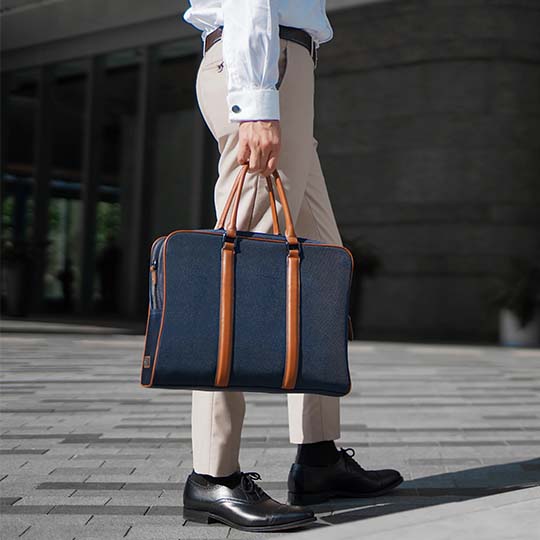 Maverick & Co. - Odyssey Double-Zip Briefcase #color_navy