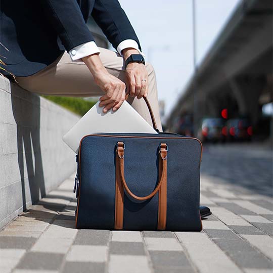 Maverick & Co. - Odyssey Double-Zip Briefcase #color_navy