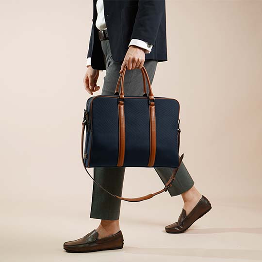 Maverick & Co. - Odyssey Double-Zip Briefcase #color_navy