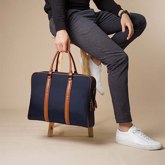Maverick & Co. - Odyssey Double-Zip Briefcase #color_navy