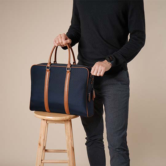 Maverick & Co. - Odyssey Double-Zip Briefcase #color_navy
