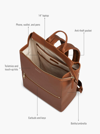 Maverick & Co. - Sonnet Leather Backpack #color_cognac