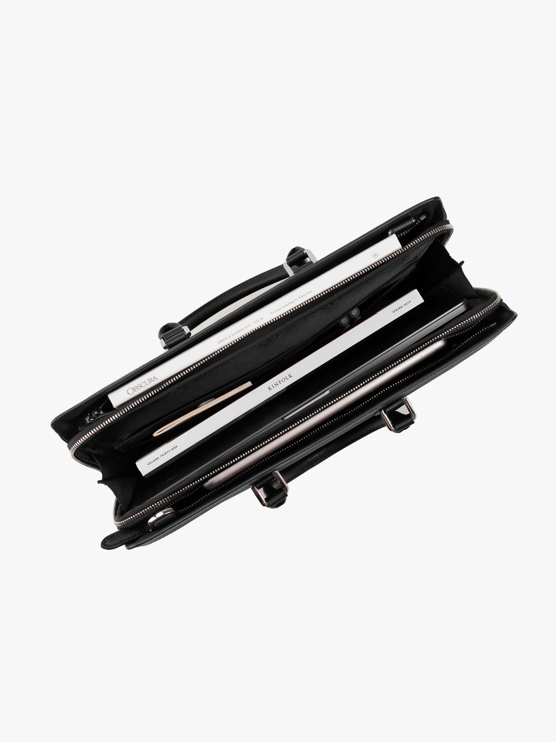 Alpha Leather-Trimmed Briefcase-0