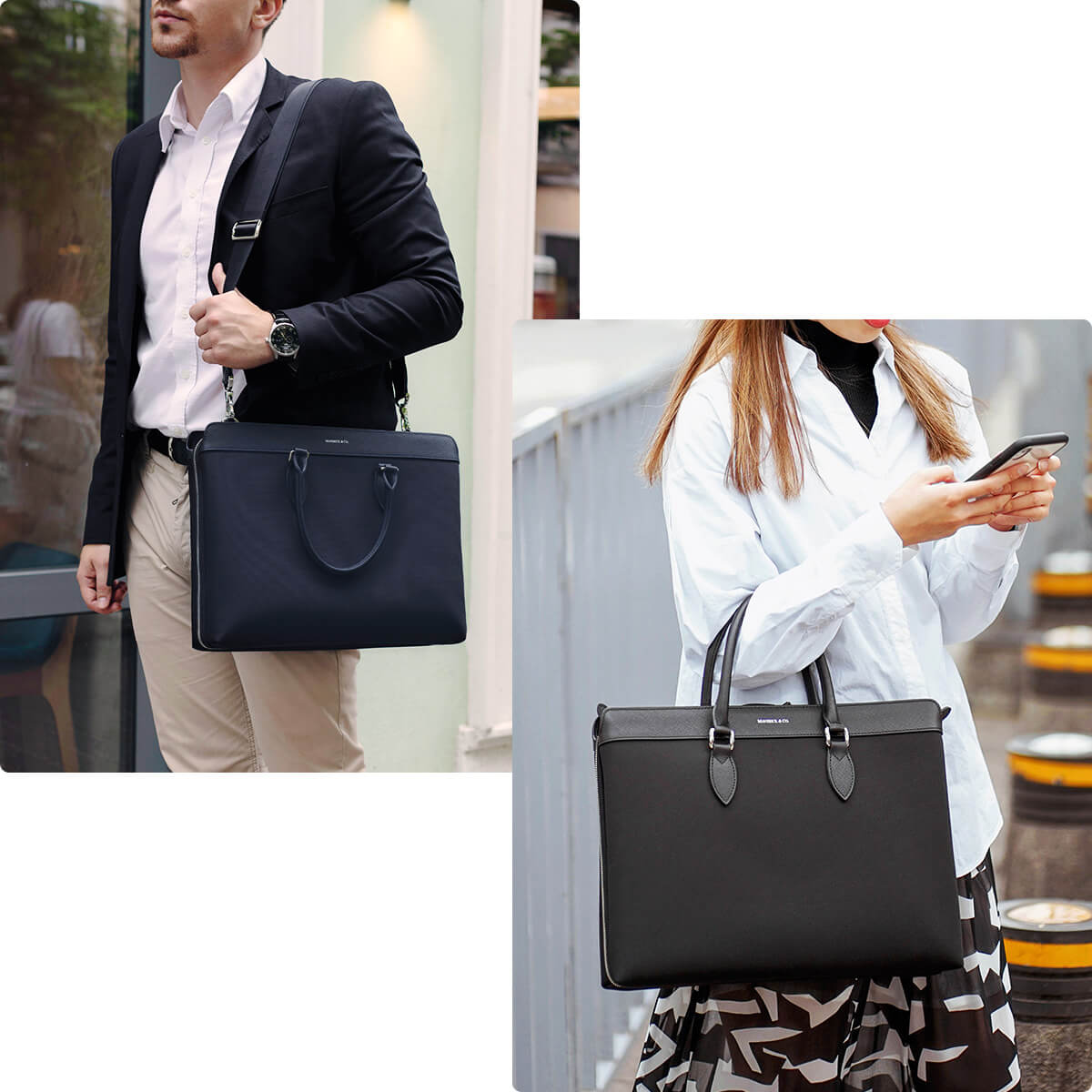Alpha Leather Trimmed Briefcase Maverick Co alpha-leather-trimmed-briefcase-maverick-co
