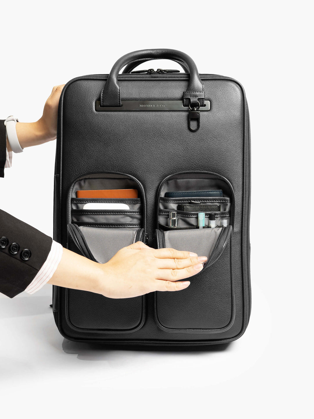 Maverick & Co. - Axis Leather Backpack #color_black