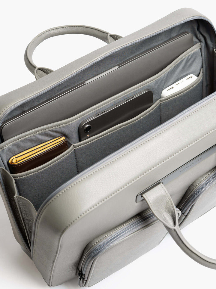 Maverick & Co. - Axis Leather Briefcase #color_grey