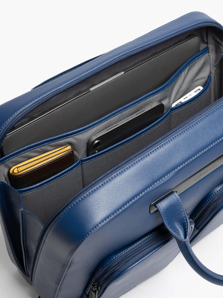 Maverick & Co. - Axis Leather Briefcase #color_navy