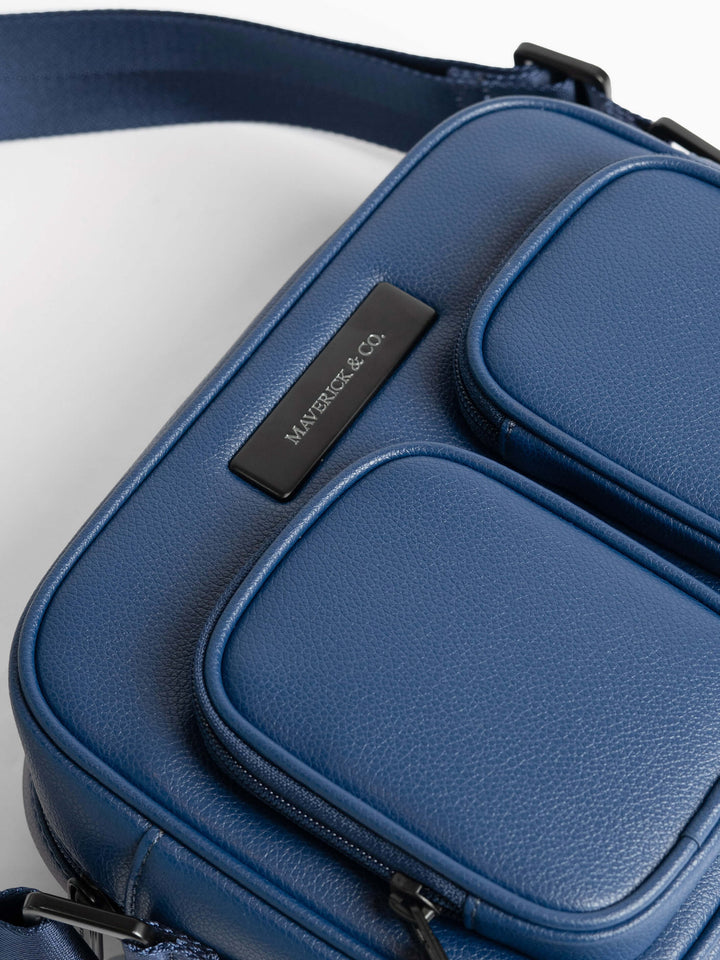 Maverick & Co. - Axis Leather Messenger #color_navy